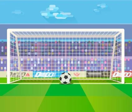 Ball at gates on stadium Stock Illustration
