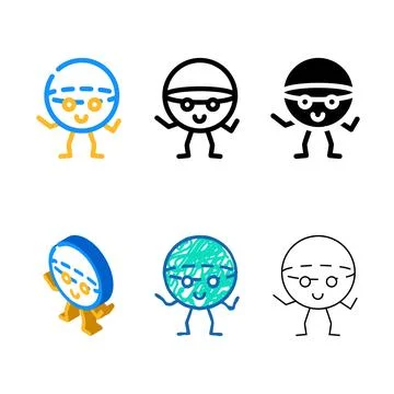 Ball geometric shape character color icon vector concepts Stock Illustration