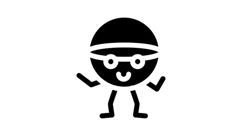 Ball geometric shape character glyph icon animation Stock Footage 326747388