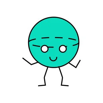 Ball geometric shape character icon color illustration Illustrazione stock