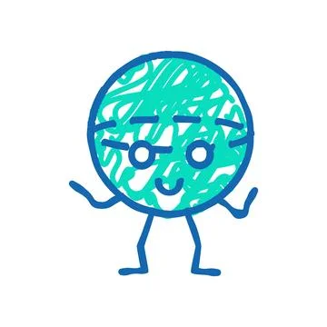 Ball geometric shape character icon doodle illustration Stock Illustration