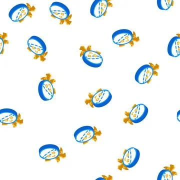 Ball geometric shape character isometric icon seamless pattern Stock Illustration