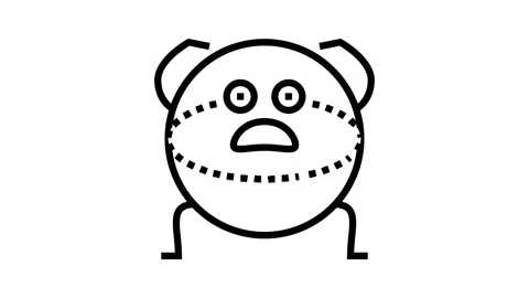 Ball geometric shape character line icon animation Stock Footage 326138710