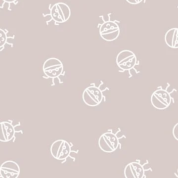 Ball geometric shape character line vector seamless pattern Illustrazione stock