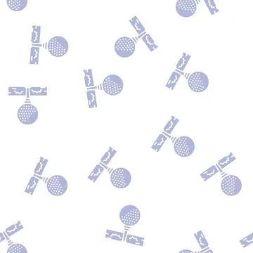 Ball on golf tee stand glyph seamless pattern Stock Illustration