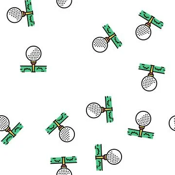 Ball on golf tee stand vector seamless pattern Illustrazione stock