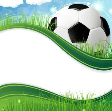 Ball on grass Stock Illustration