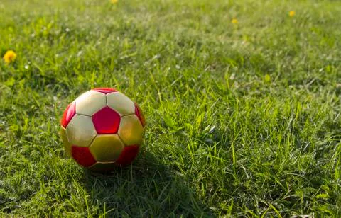Ball on grass Stock Photos