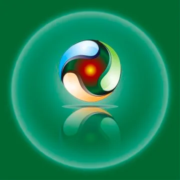 Ball on a green background 스톡 일러스트