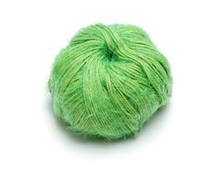 Ball of green wool Stock Photos