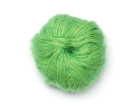 Ball of green wool Stock Photos