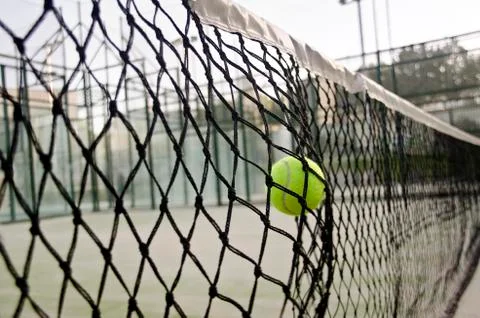 Ball hit net Stock Photos
