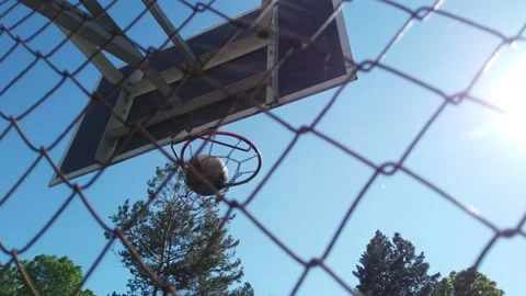 The ball hits and misses the ring Stock Footage 155661625