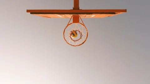 The ball hits the basket Stock Footage 113425009