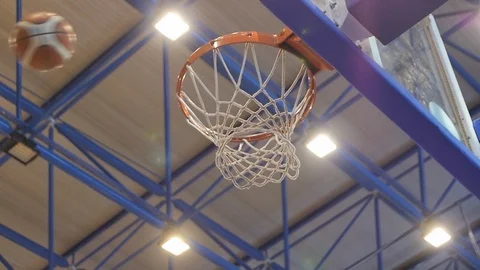 Ball hits the Ring in Slow Motion Stock Footage 111879706