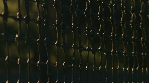 Ball hitting tennis net macro shot 스톡 동영상 126311189