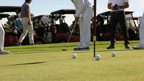 Ball in the hole and a crouch low still 01 Video stock 106222672