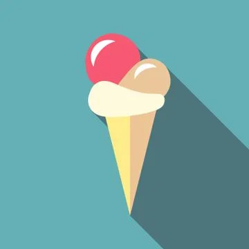 Ball ice cream icon, flat style イラスト素材
