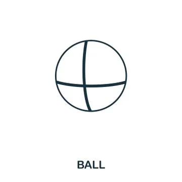 Ball icon outline style. Creative thin design from baby things icon collectio Illustrazione stock
