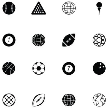 Ball icon set Stock Illustration