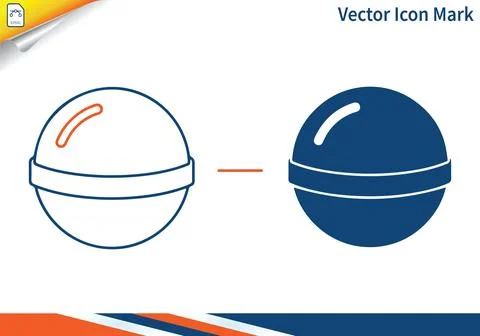 Ball icon vector mark, outline and solid fill. Stock Illustration