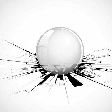 Ball impact Stock Illustration
