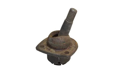 Ball joint, upper, double wishbone suspension component, old, dismantled fo.. Stock Photos