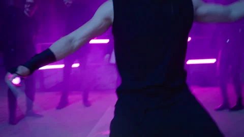 Ball Juggler - performs in an abandoned place at night 動画素材 281291150