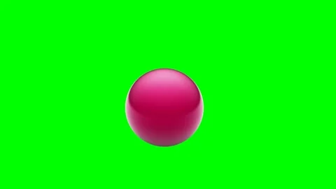 Ball jumping on green background, red ball on chroma key Stock Footage 151336398