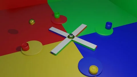 The ball is jumping on the moving cylinders on a multicolored background. looped Stock Footage 155172742