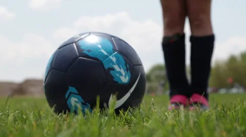 Ball Kick At Low Angle Stock Footage 44564609