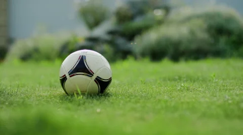 A ball kicked by a kid Stock Footage 68196888