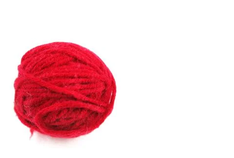 Ball for knitting red threads Stock Photos