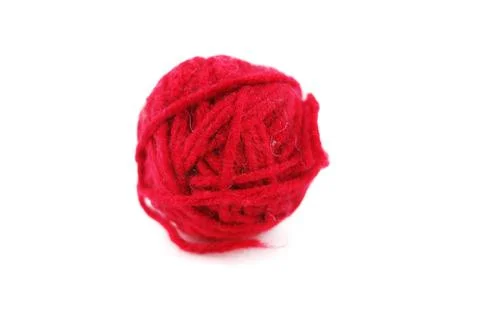 Ball for knitting red threads Stock Photos
