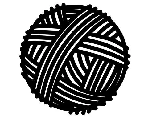 Ball of knitting thread - vector silhouette illustration for logo or pictogram. Stock Illustration