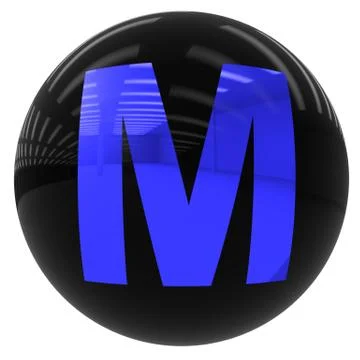 Ball with the letter m Stock Illustration