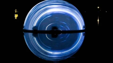 Ball of light at night Stock Footage 212231425