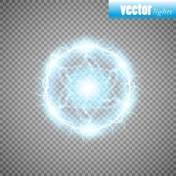 Ball lightning, light effect Abstract round frame with lightning. Vector illu イラスト素材