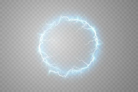 Ball lightning on a light transparent blue background. Vector illustration Stock-Illustration