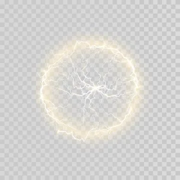 Ball lightning on a transparent background. Vector illustration, abstract 스톡 일러스트