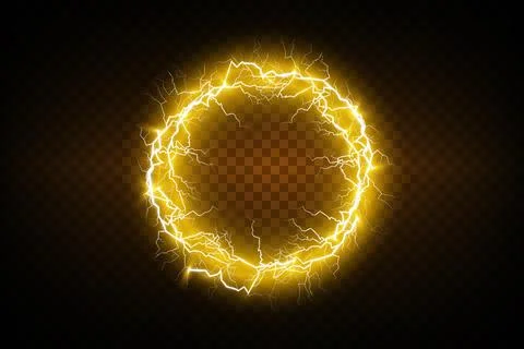 Ball lightning on a transparent background. Vector illustration, abstract Stock Illustration