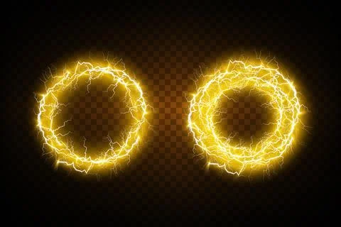 Ball lightning on a transparent background. Vector illustration, abstract Stock Illustration
