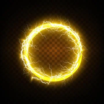 Ball lightning on a transparent background. Vector illustration, abstract Stock Illustration
