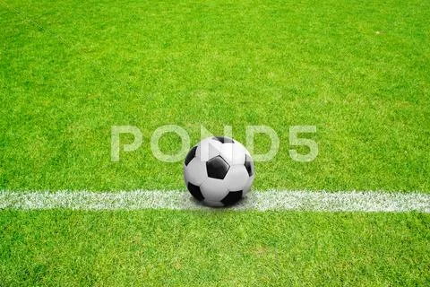 Ball on line in field Stock Photos