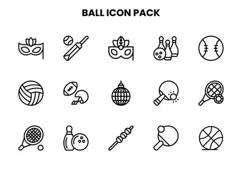 Ball Line Graphics Icons Pack Stock Illustration