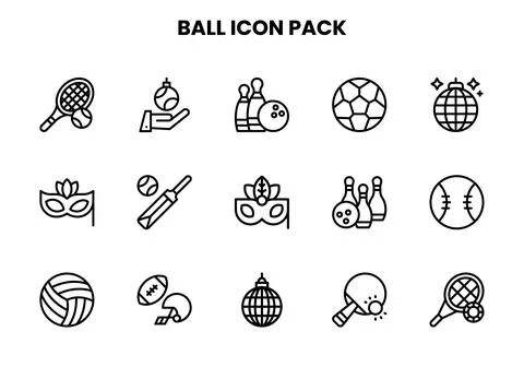 Ball Line Scalable Icons Pack Stock Illustration