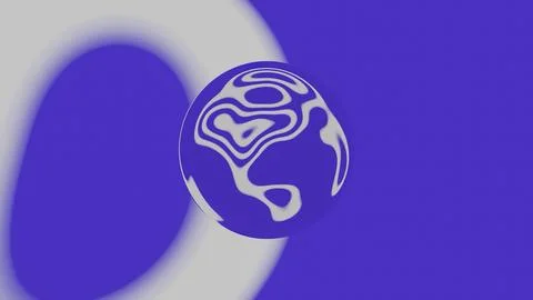 Ball with liquid pattern on background of moving lines. Design. 3d mirror ball Illustrazione stock