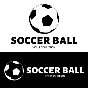 Ball logo vector. Brand logo in the shape of a soccer ball Stock Illustration
