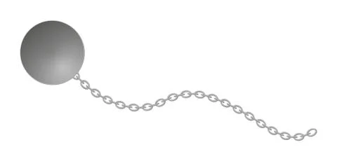 Ball with long chain Stock Illustration