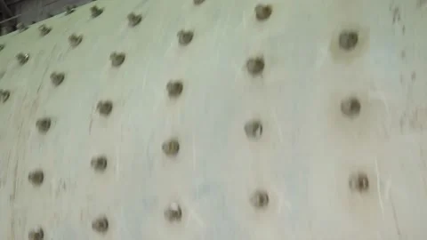 Ball mill inside the cement processing industry. An industrial enterprise for Video stock 156387831